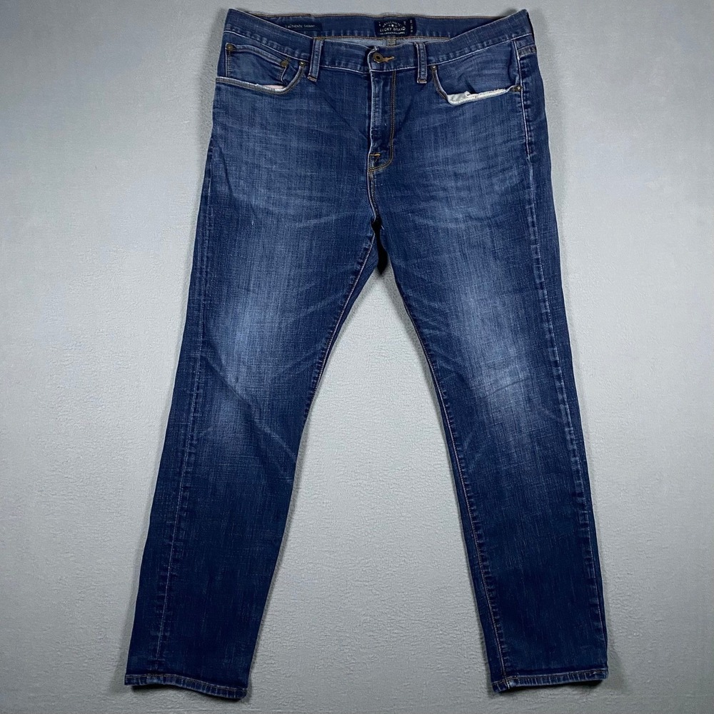 Lucky Brand 1 Authentic Skinny Jeans Mens 34x30 Dark Wash Blue Denim Pants‎